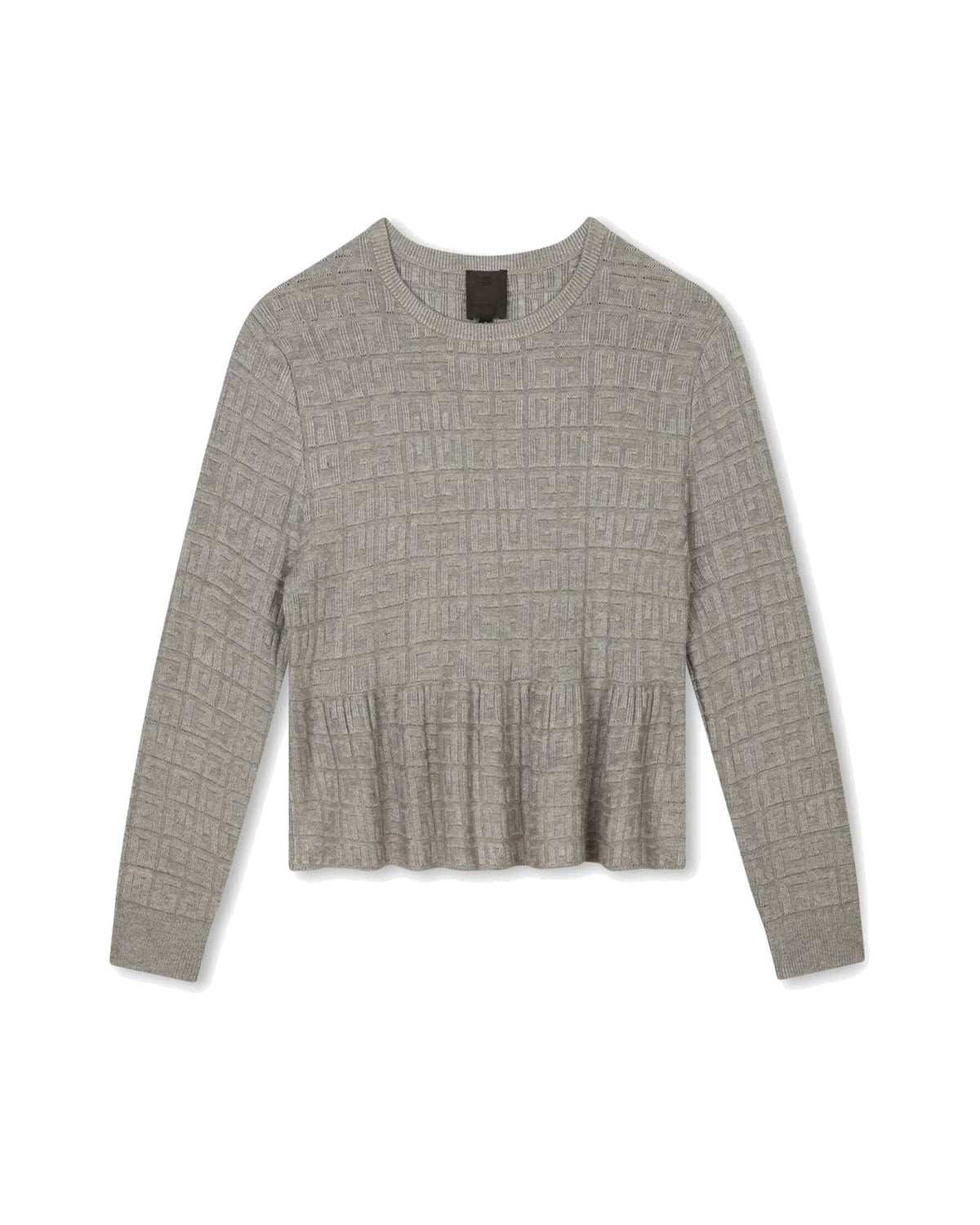 Pull à motif en tricot - Gris Chine