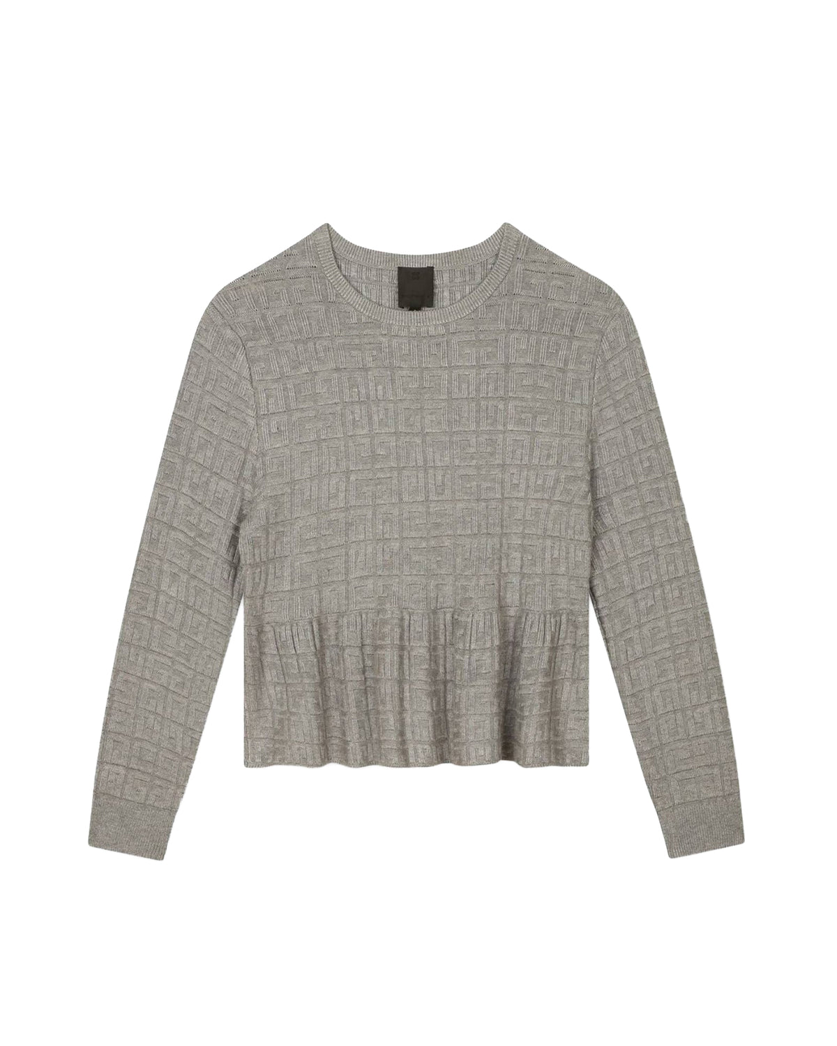 Pull à motif en tricot - Gris Chiné