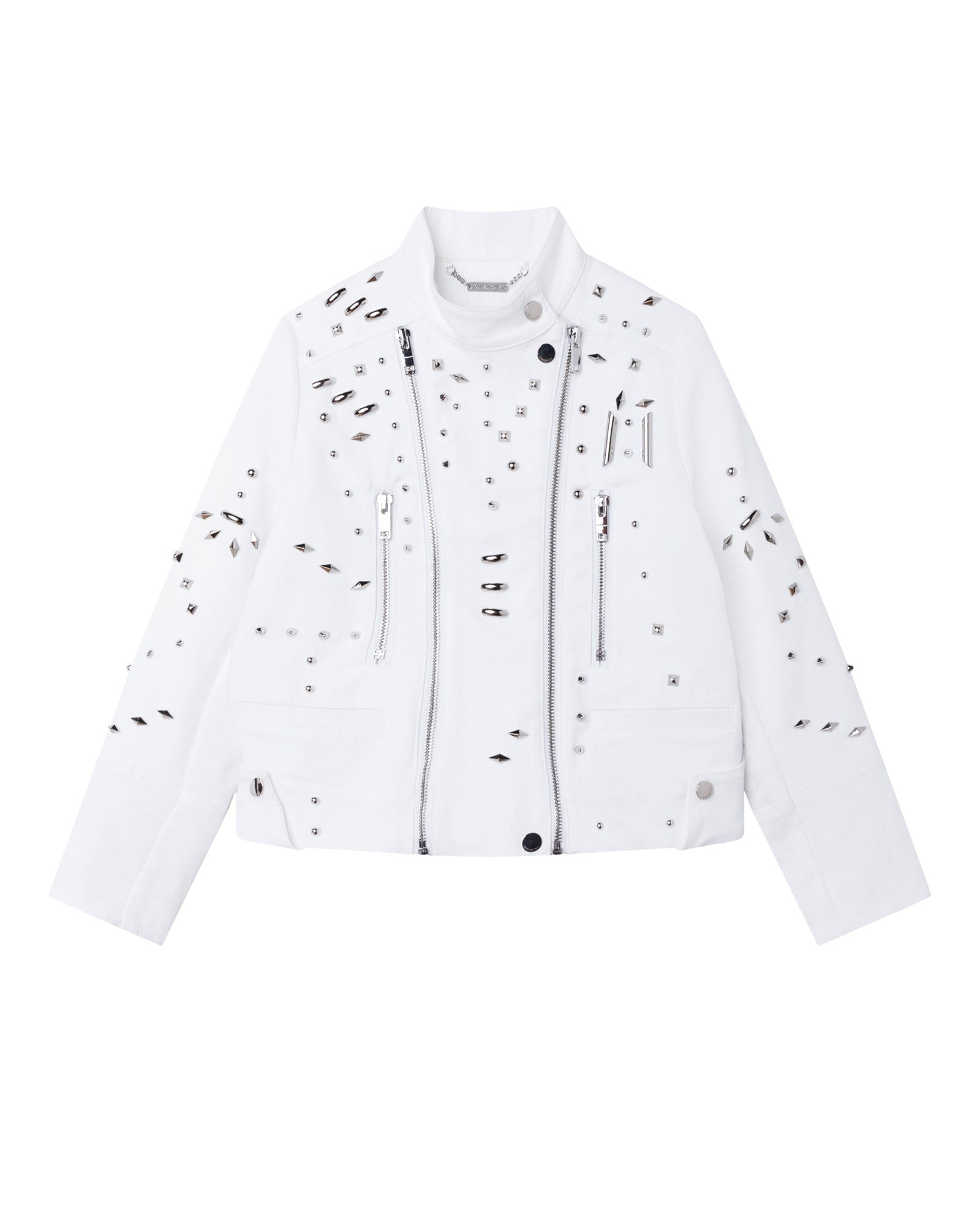 Blouson à studs zippé - Blanc