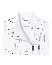 Blouson à studs zippé - Blanc