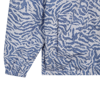Veste coupe-vent à capuche déperlant imprimé zebra - Bleu Roi