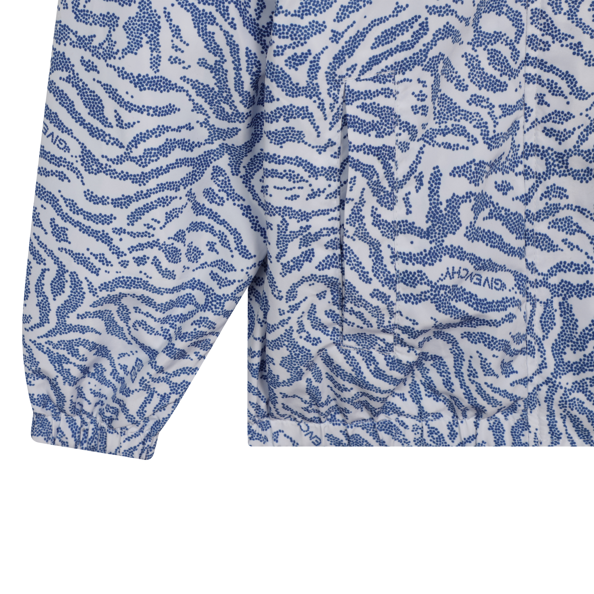 Veste coupe-vent à capuche déperlant imprimé zebra - Bleu Roi