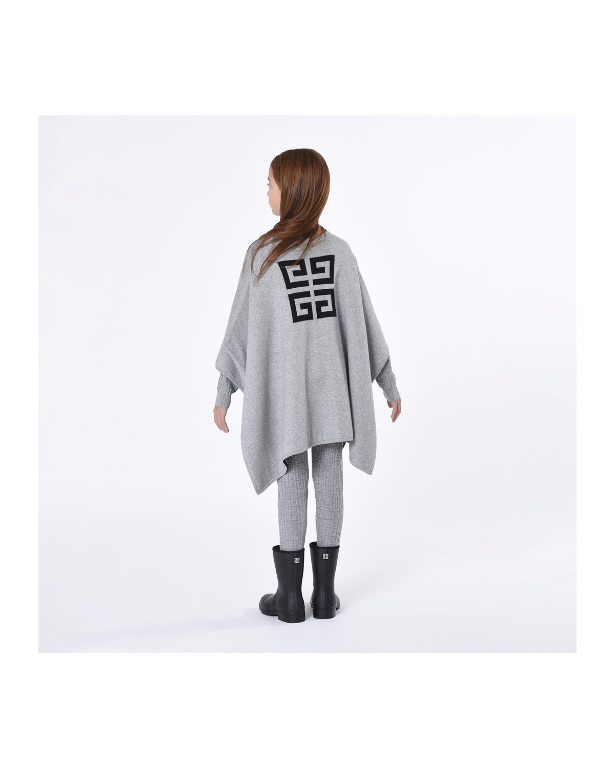 Cape réversible en coton - Noir Gris