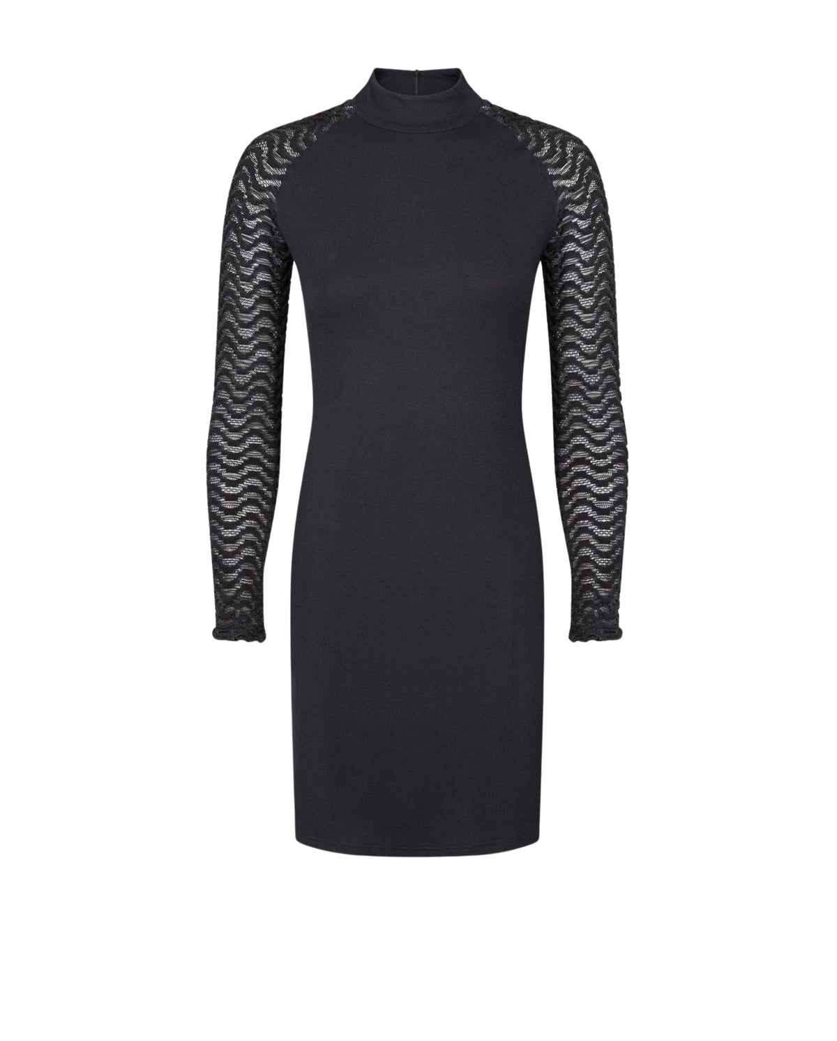 Robe Kim à manches en dentelle raglan - Black