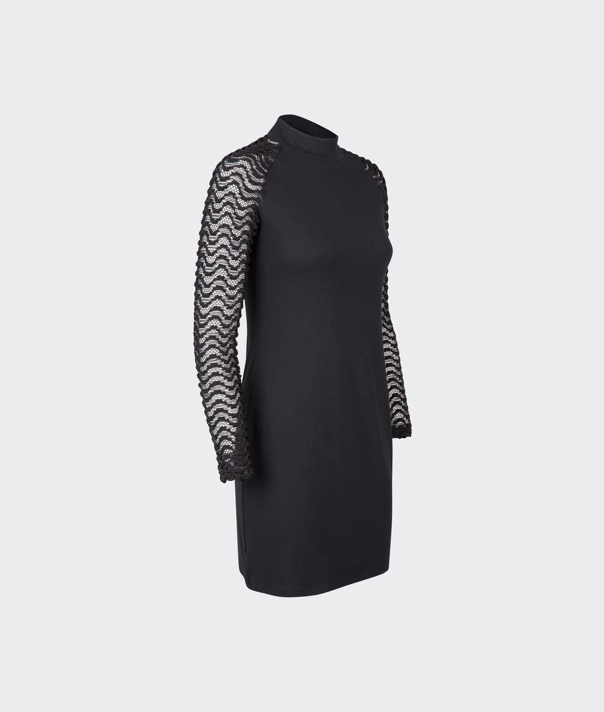 Robe Kim à manches en dentelle raglan - Black