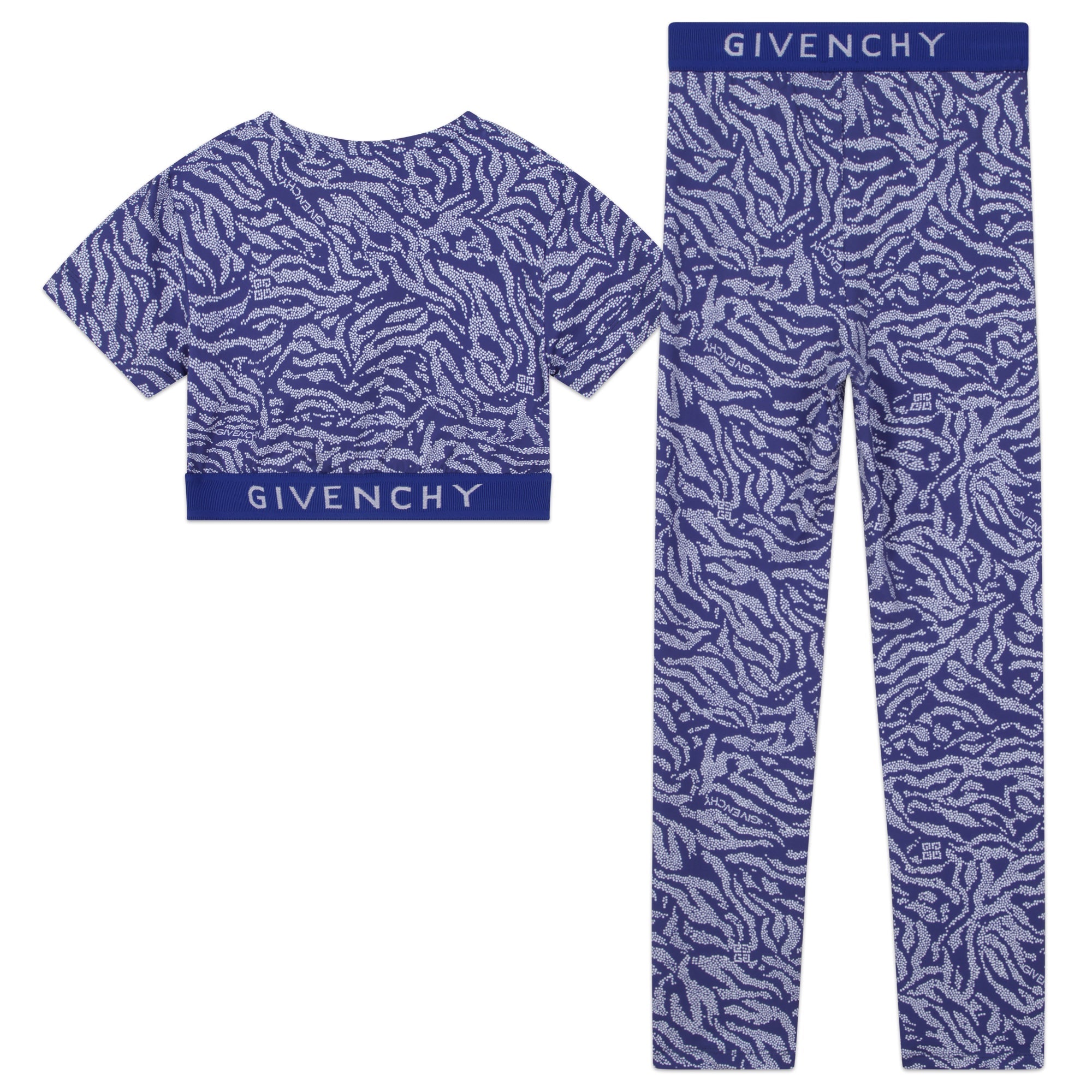 Ensemble T-shirt et legging imprimé zebra - Bleu Roi