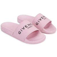 Sandales slide avec logo en relief - Marshmallow