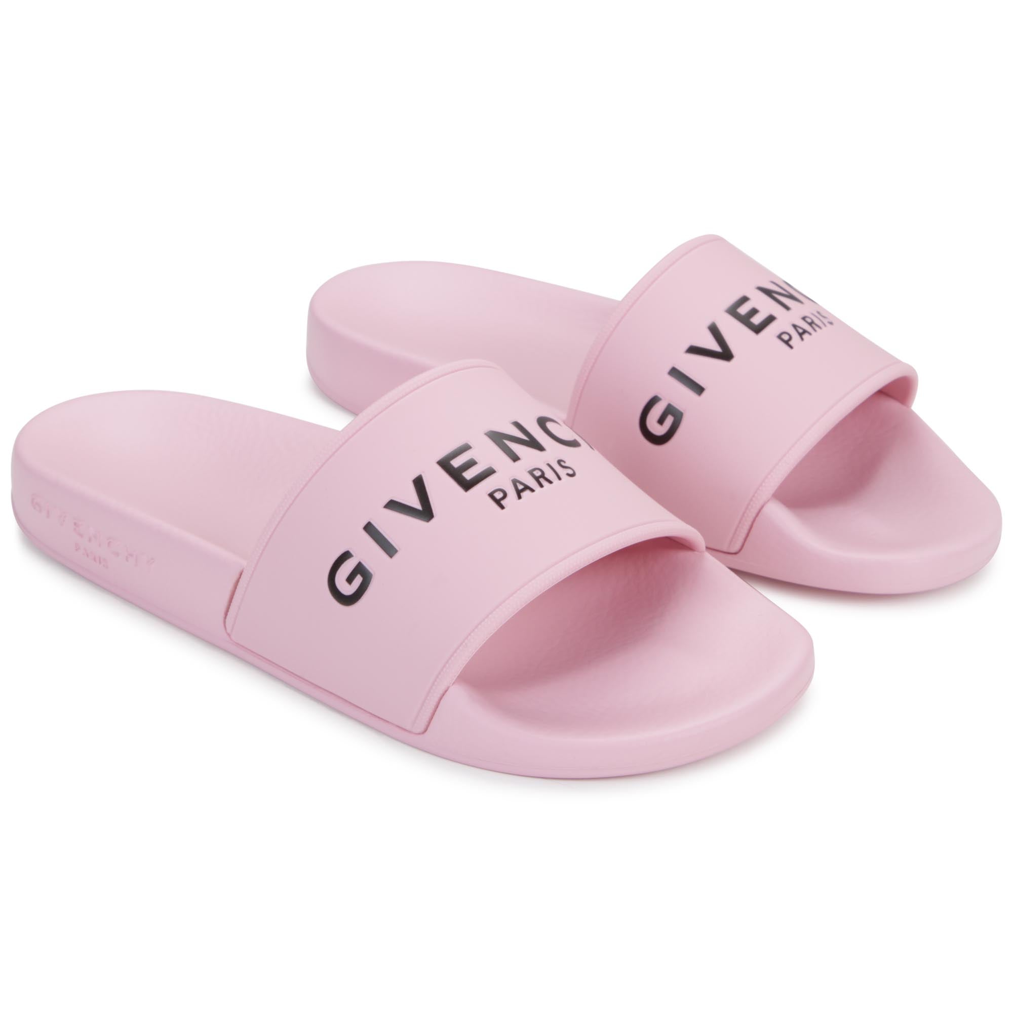 Sandales slide avec logo en relief - Marshmallow