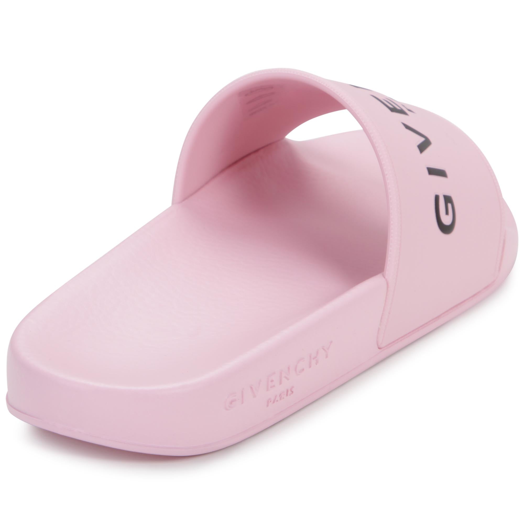 Sandales slide avec logo en relief - Marshmallow