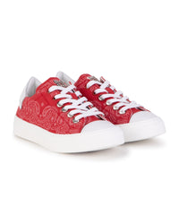 Baskets en toile coton imprimé bandana - Piment