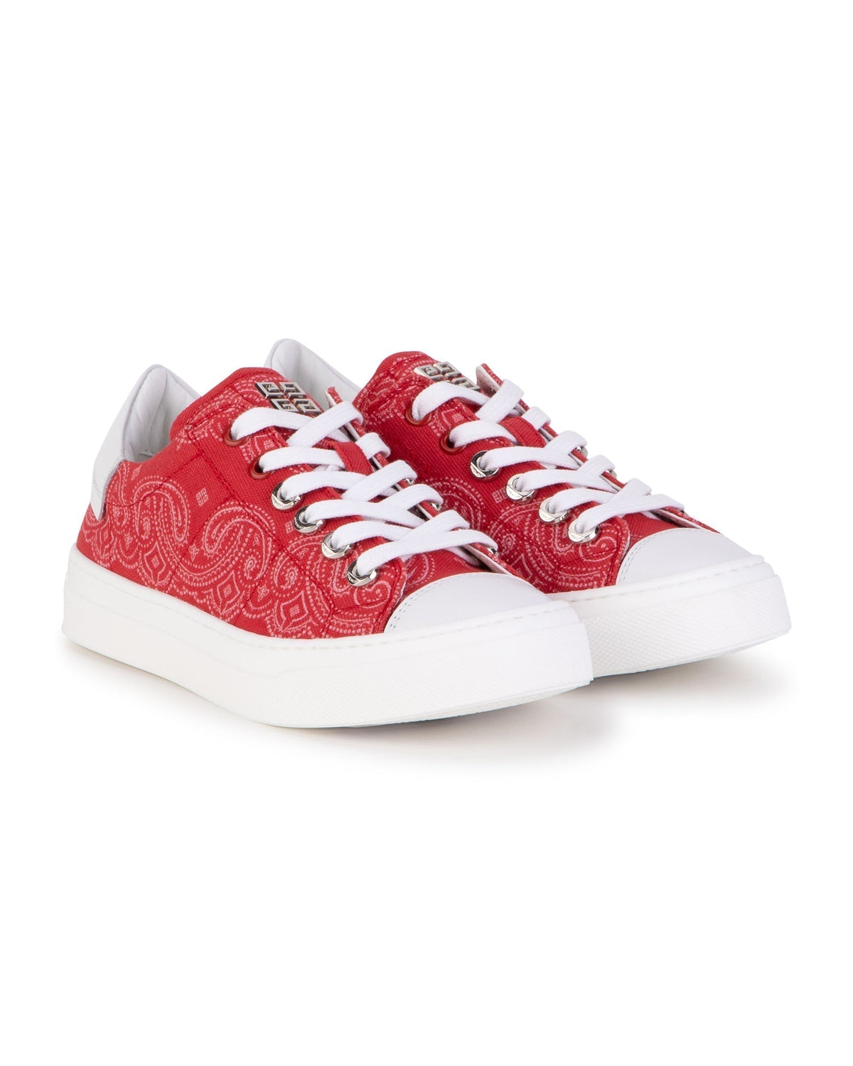 Baskets en toile coton imprimé bandana - Piment