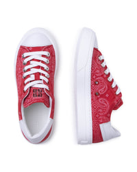 Baskets en toile coton imprimé bandana - Piment