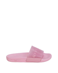 Sandales slide translucide avec sigle - Rose Friandi