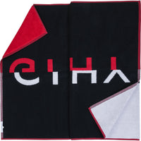 Serviette de plage color-block en éponge - Blanc Rouge