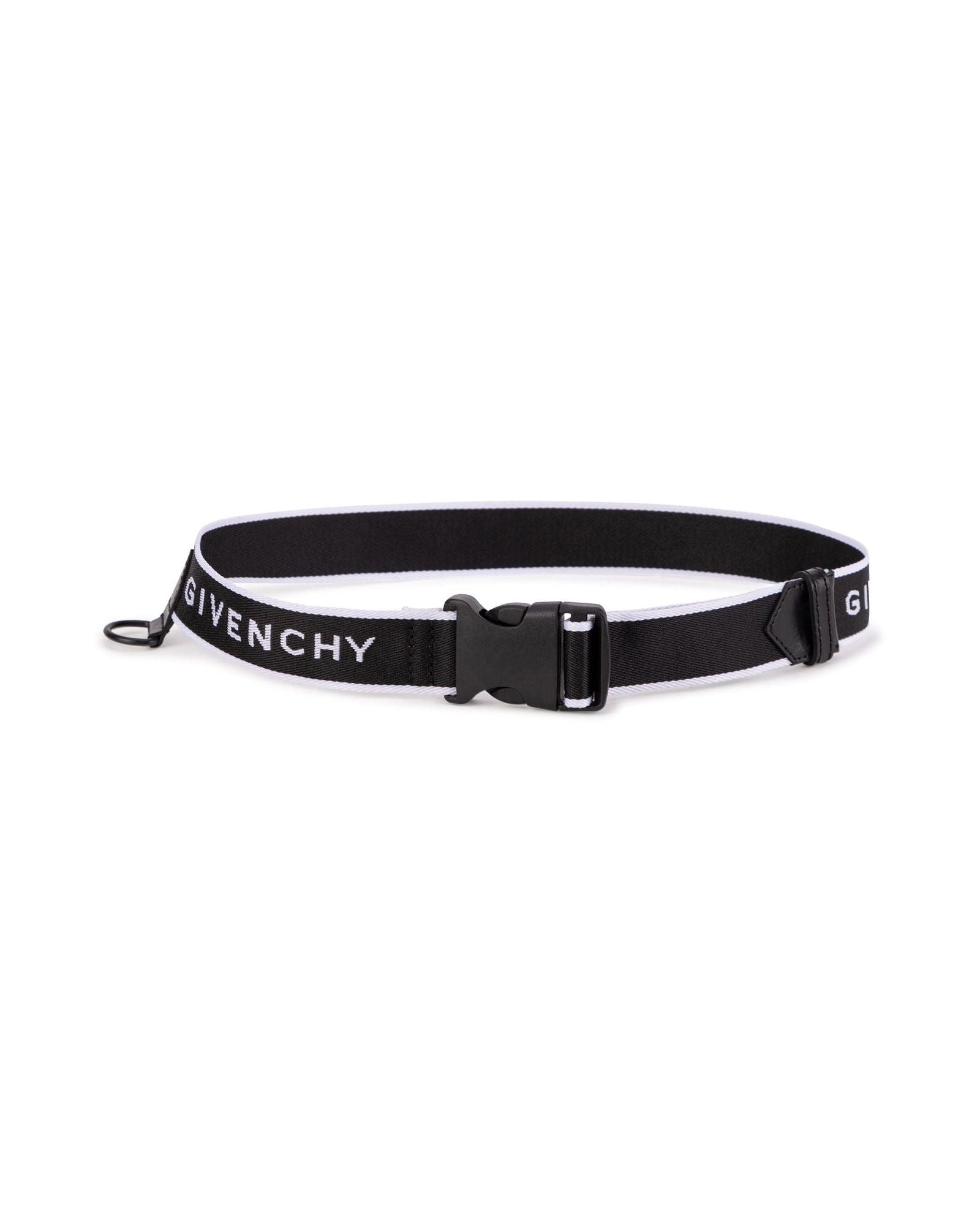 Ceinture sangle avec motif jacquard à clip - Black