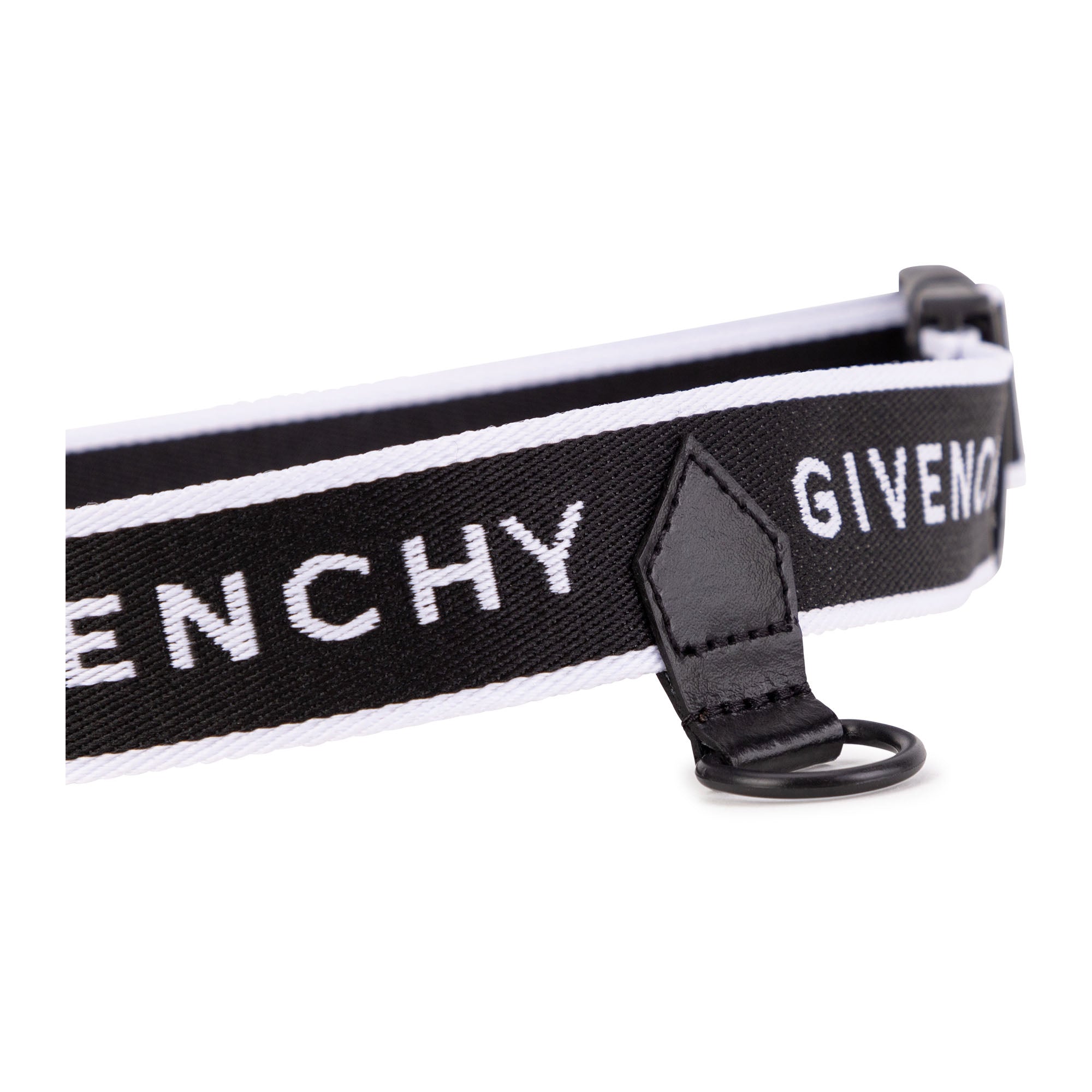 Ceinture sangle avec motif jacquard à clip - Black