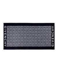 Serviette de plage en éponge - Noir blanc