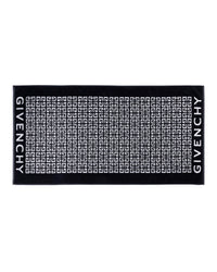 Serviette de plage en éponge - Noir Blanc