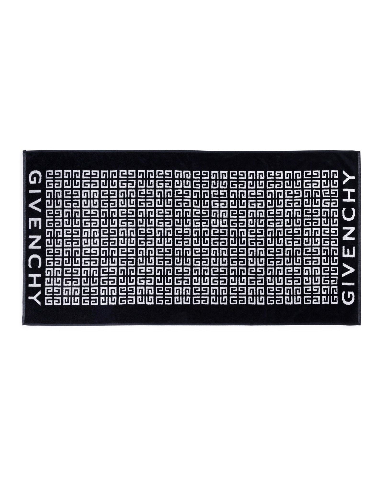 Serviette de plage en éponge - Noir Blanc