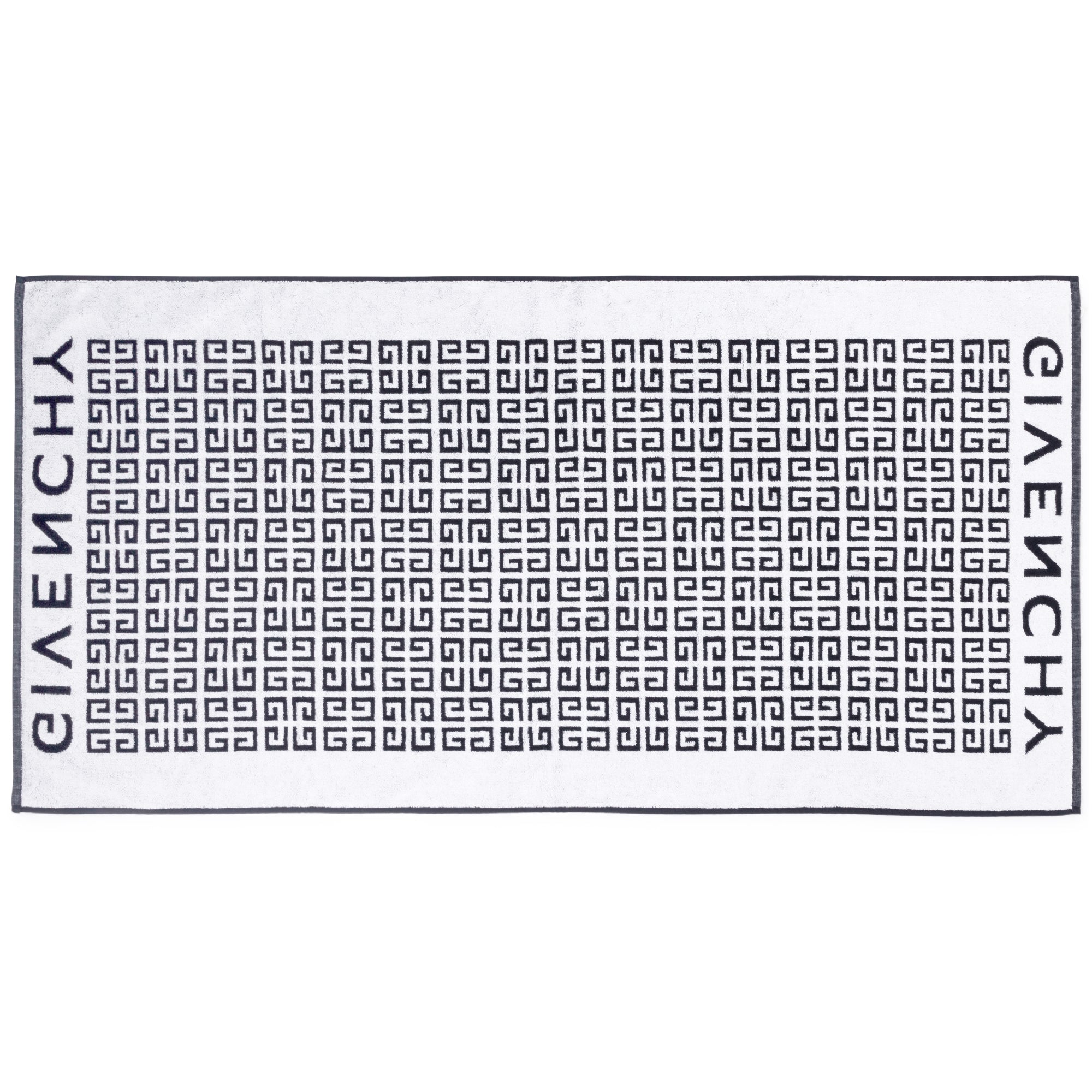 Serviette de plage en éponge - Noir Blanc