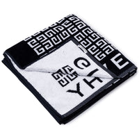 Serviette de plage en éponge - Noir blanc