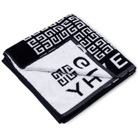 Serviette de plage en éponge - Noir Blanc