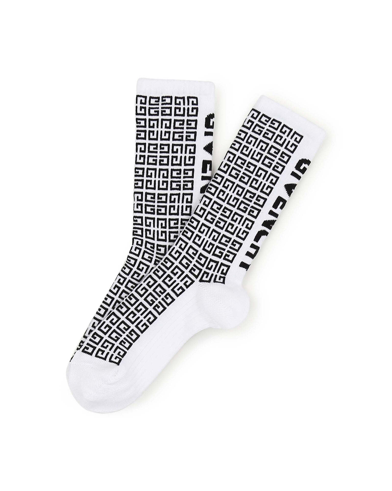 High cotton socks - White