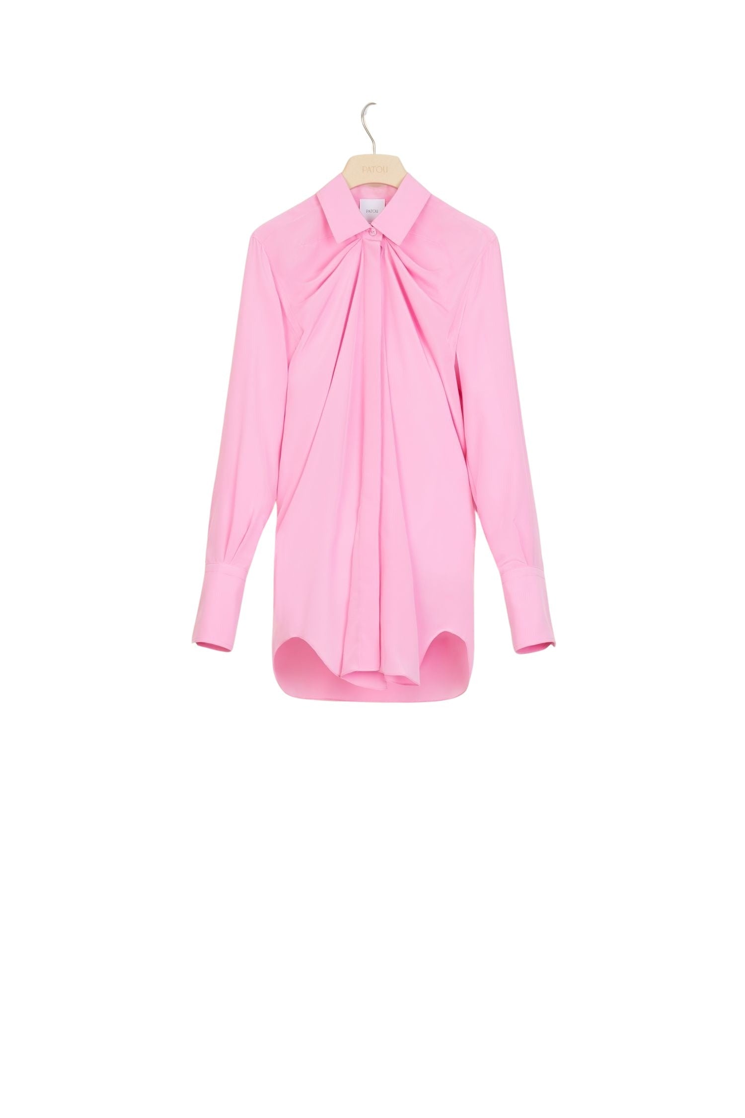 Blouse drapée en soie - Pivoine