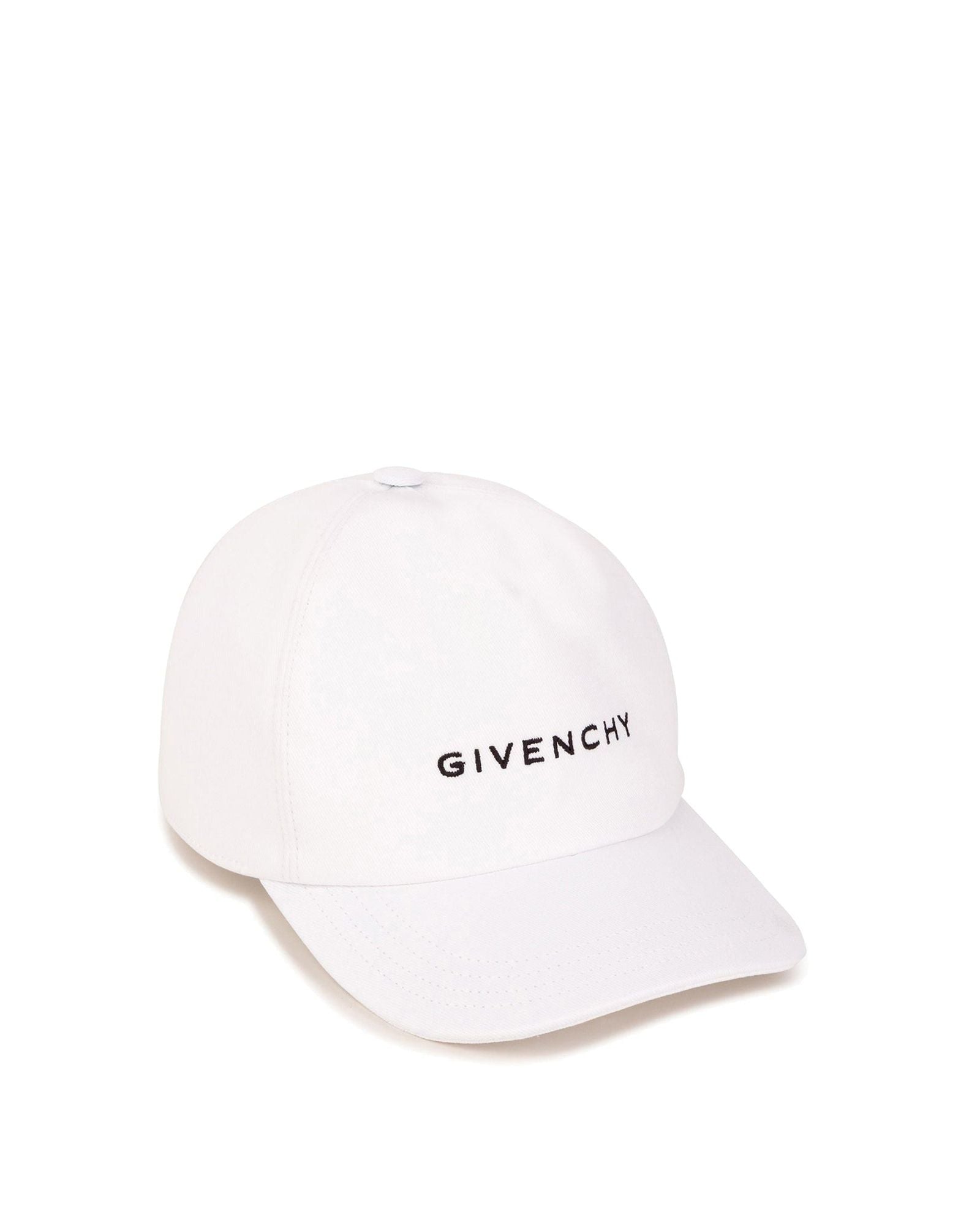 Cap with embroidered cotton branding - White