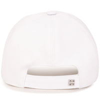Cap with embroidered cotton branding - White