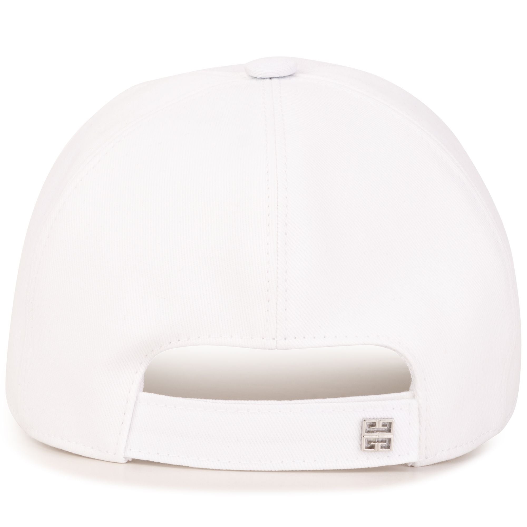 Cap with embroidered cotton branding - White