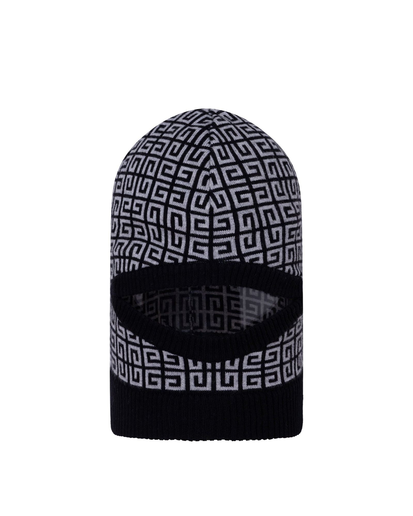 Cagoule en coton à motif jacquard 4G - Noir Gris