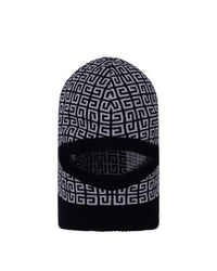 Cagoule en coton à motif jacquard 4G - Noir Gris
