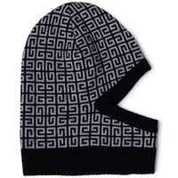 Cagoule en coton à motif jacquard 4G - Noir Gris