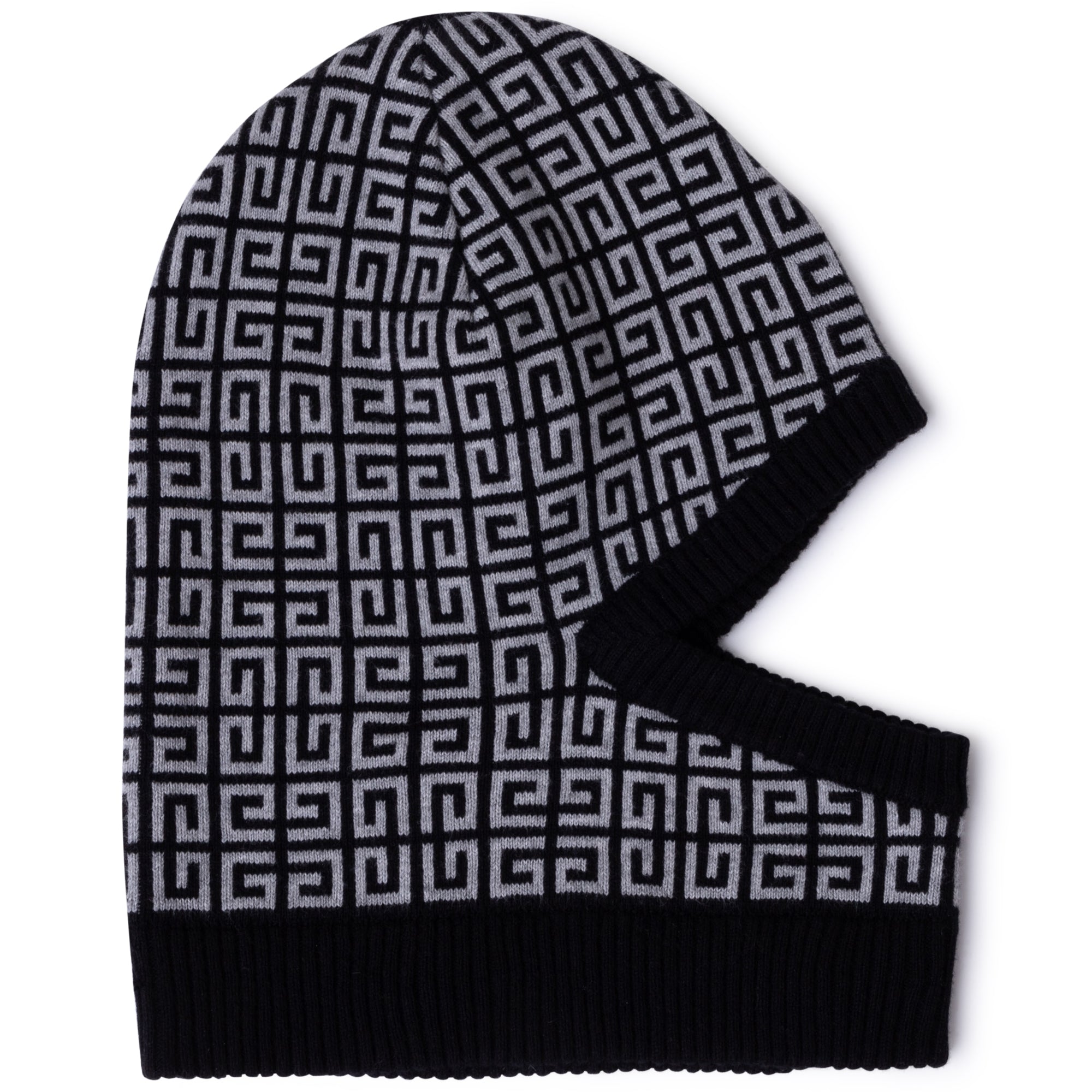 Cagoule en coton à motif jacquard 4G - Noir Gris