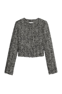 Veste courte à poignées fendues en laine - Black & Off White