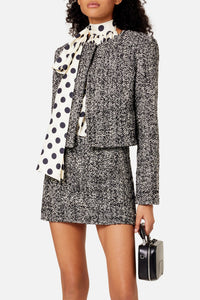 Veste courte à poignées fendues en laine - Black & Off White