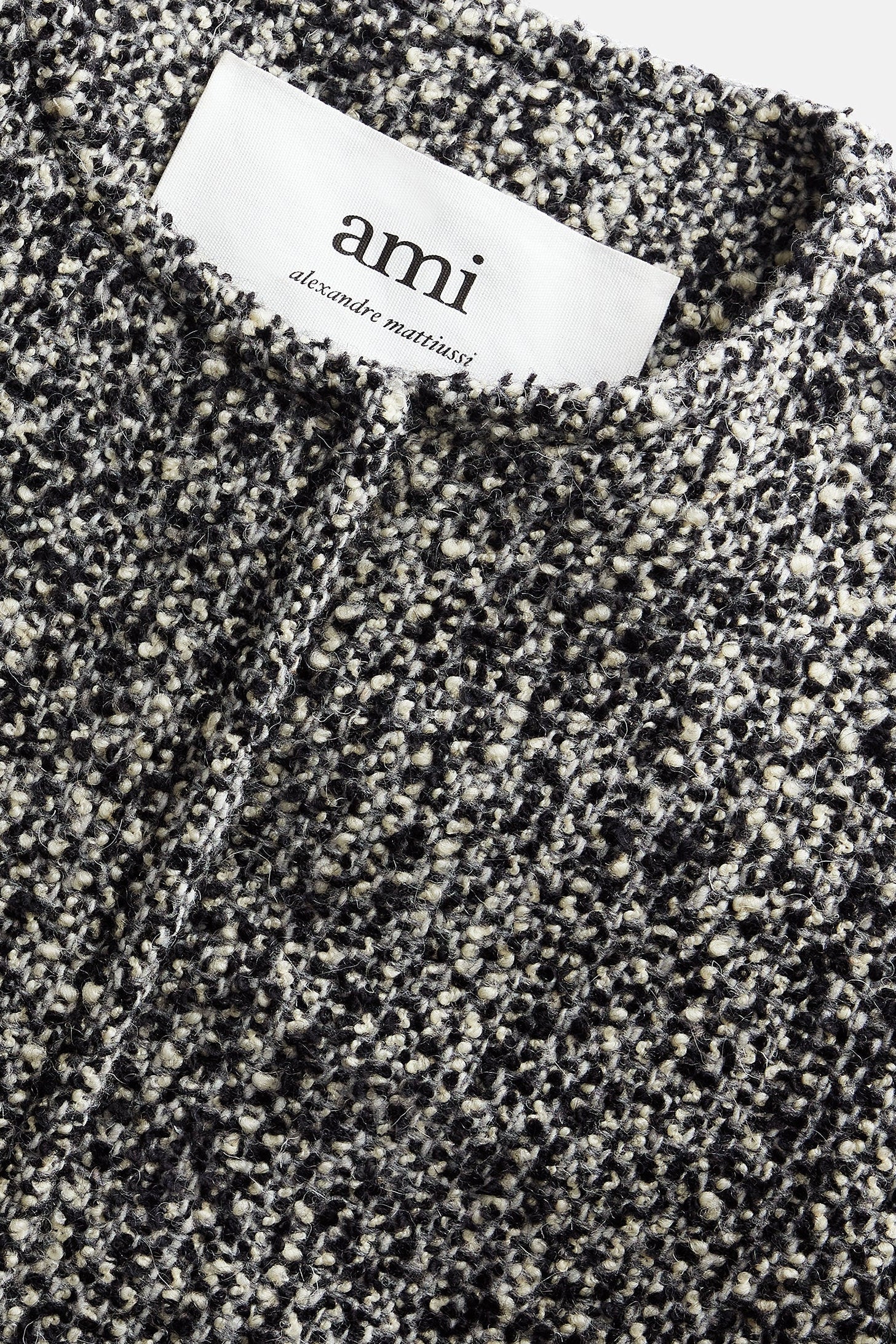 Veste courte à poignées fendues en laine - Black & Off White