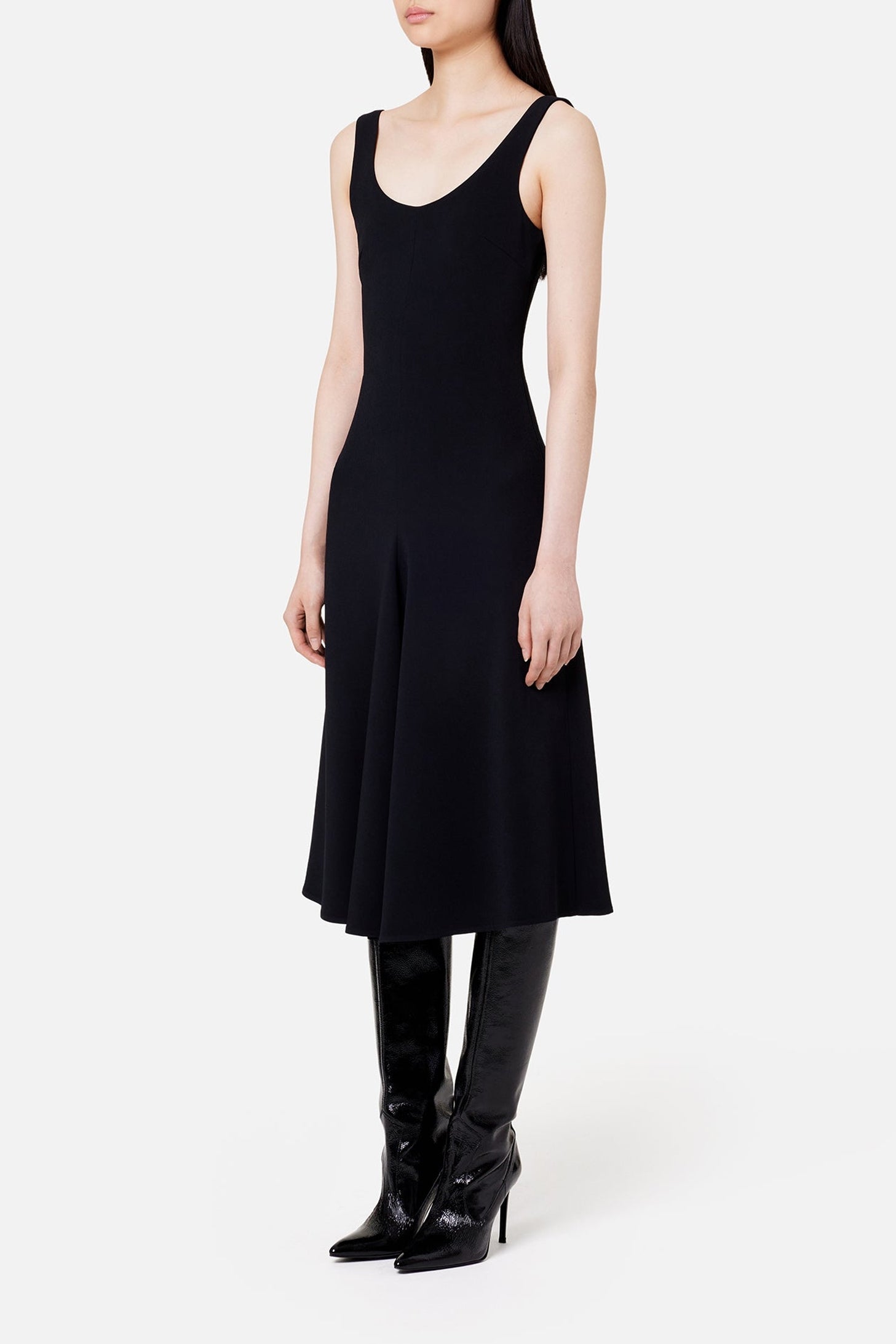 Robe midi à godets - Black