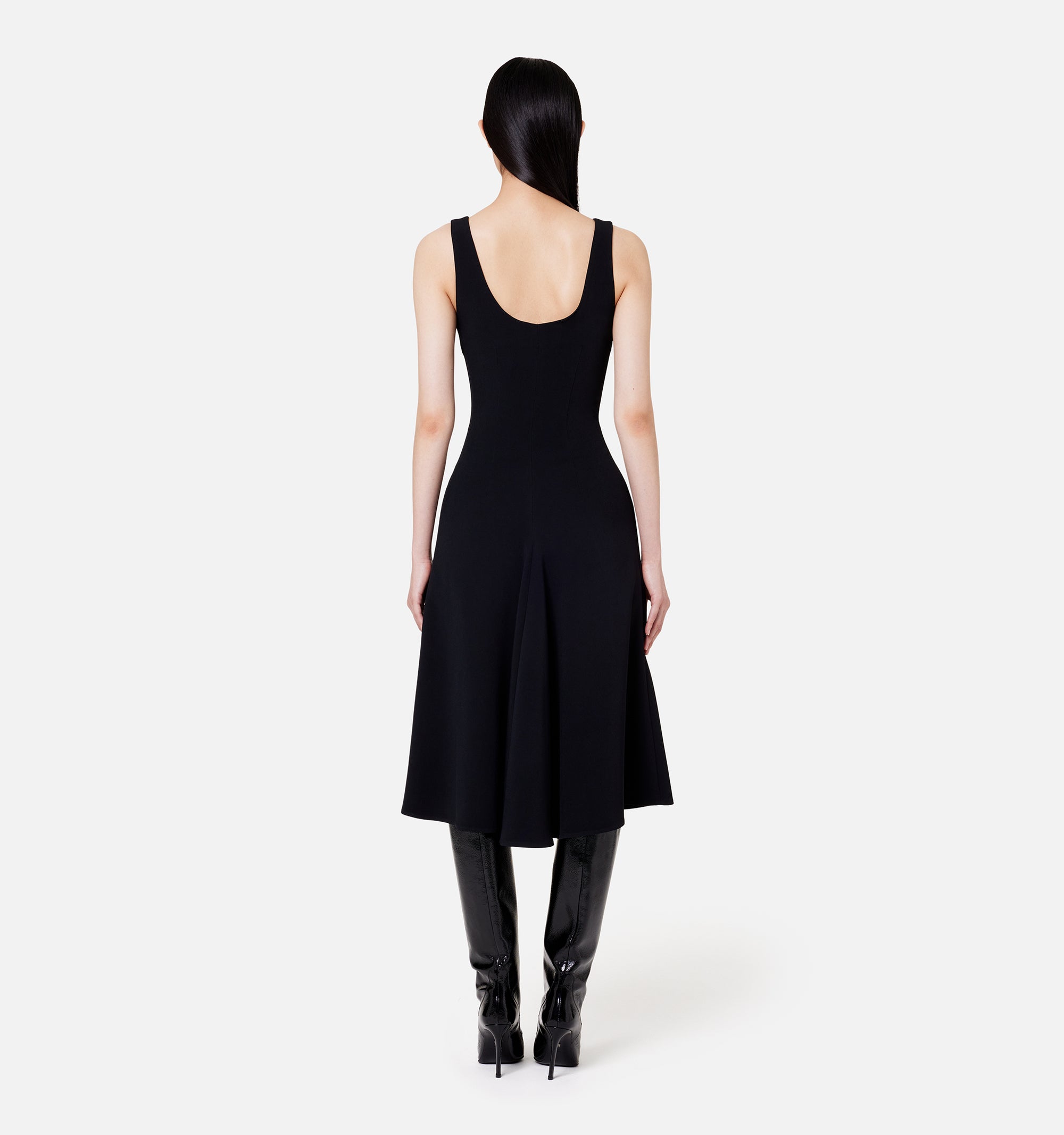 Robe midi à godets - Black