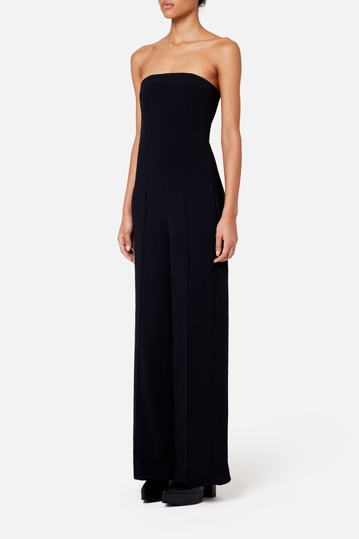Combinaison bustier à fermeture zippée - Black