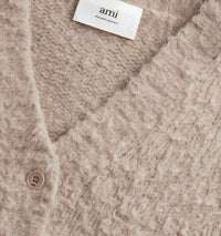 Cardigan brossé en laine - Beige
