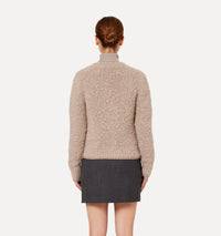 Cardigan brossé en laine - Beige
