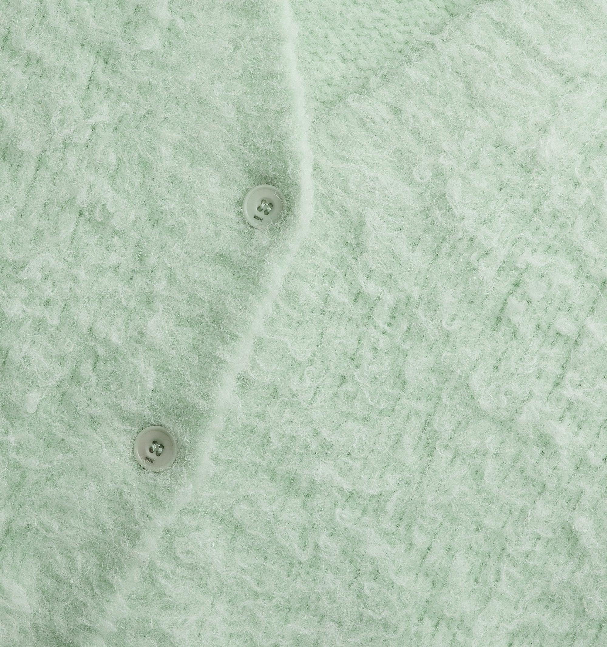 Cardigan brossé en laine - Pale Green