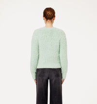 Cardigan brossé en laine - Pale Green