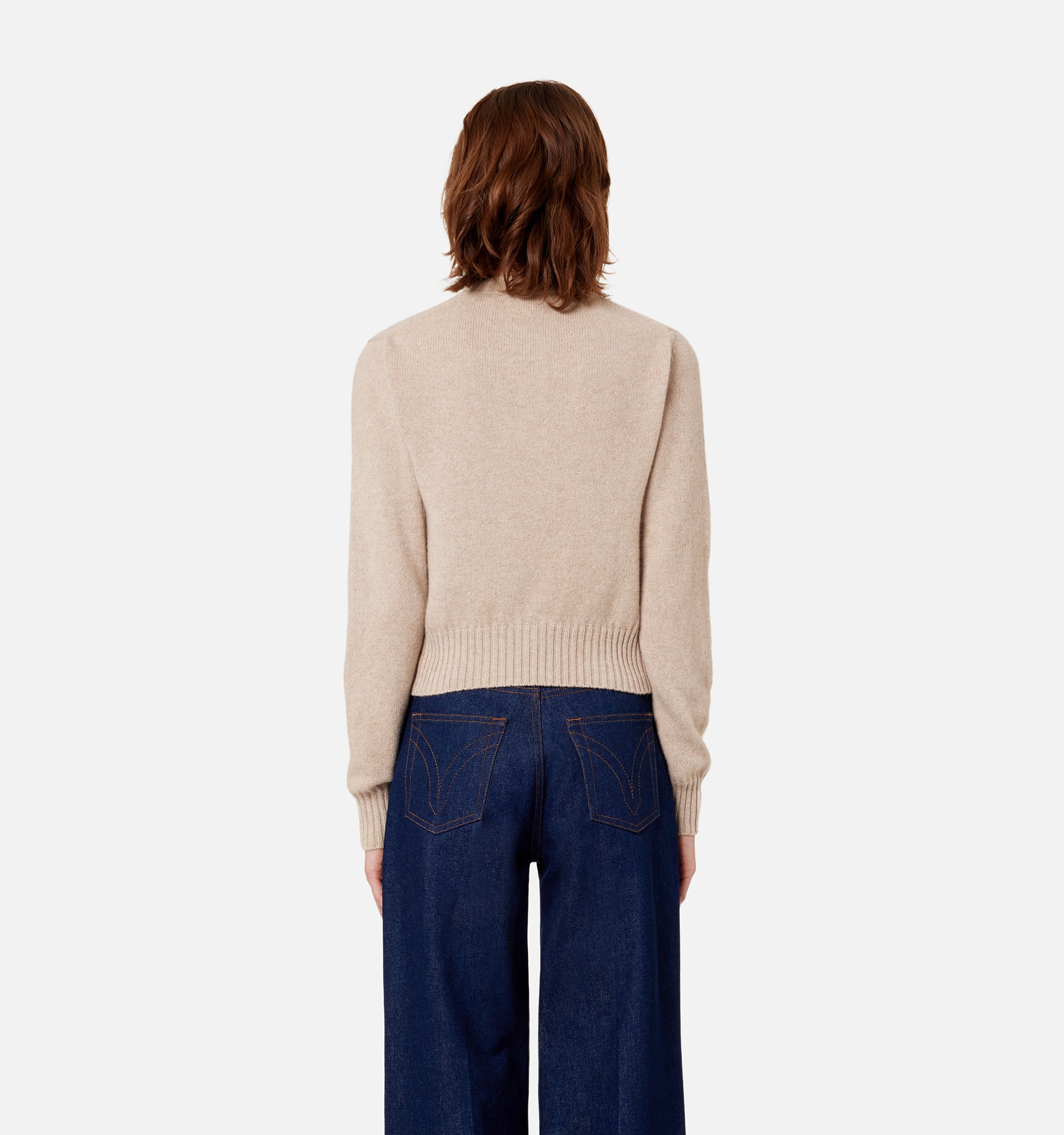 Ami de Cœur round-neck cashmere and wool jumper - Beige