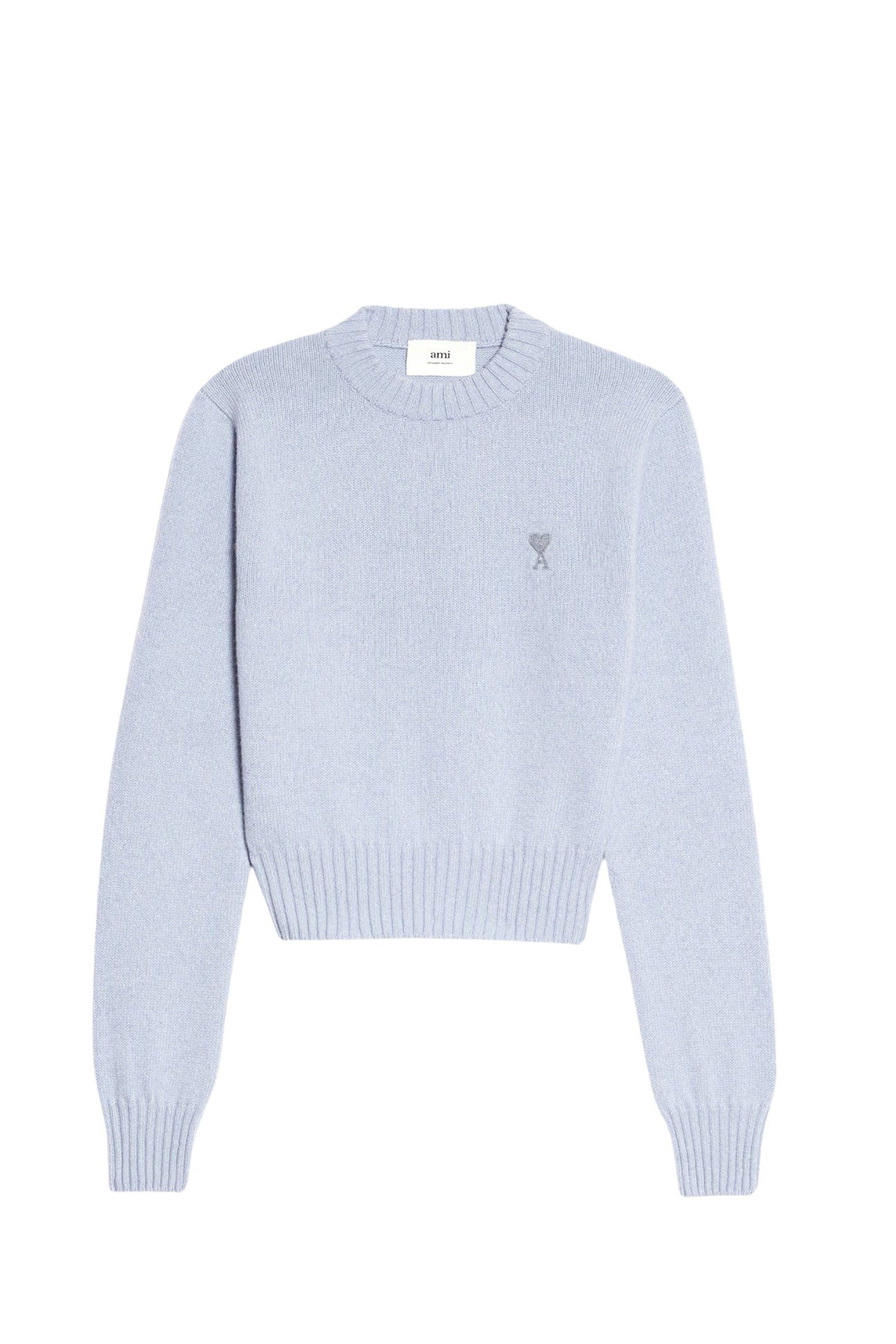 Pull Ami de Cœur à col rond en cachemire et laine - Pale Blue