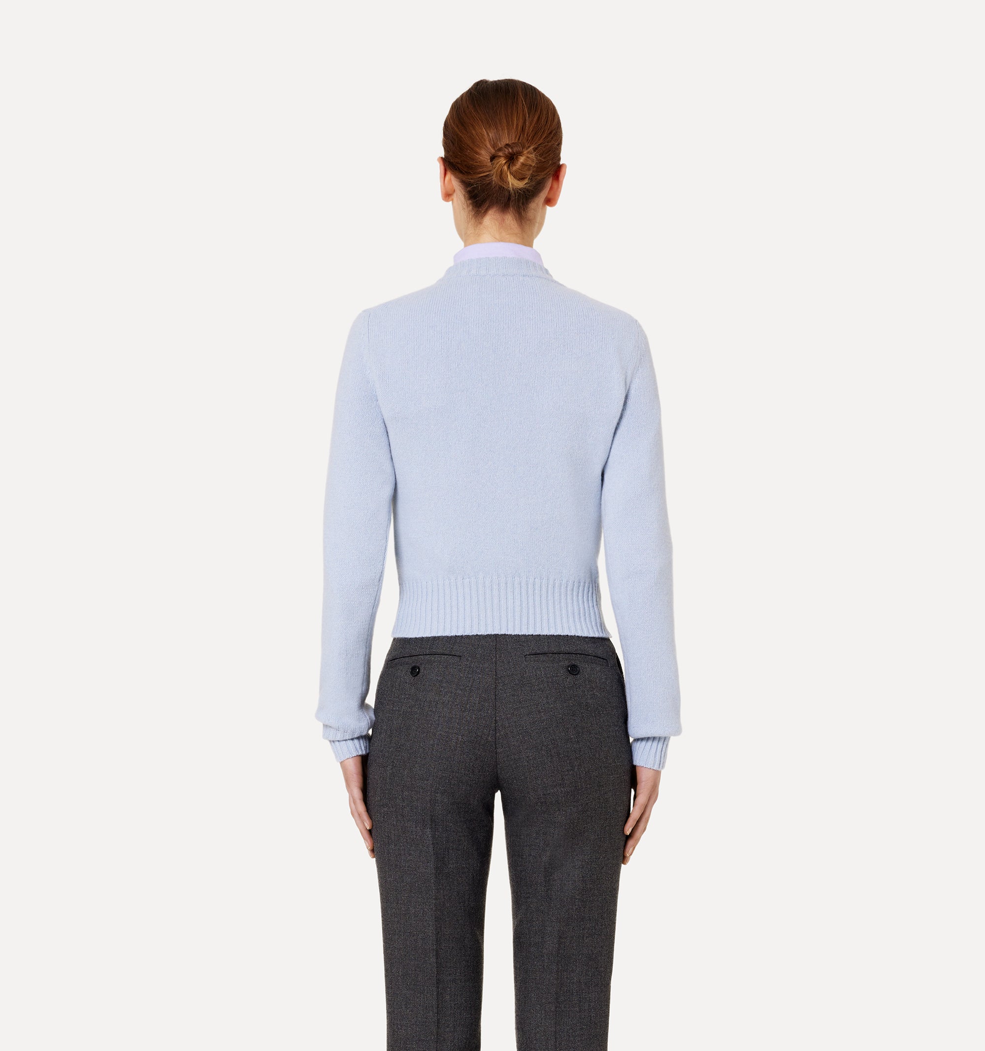 Pull Ami de Cœur à col rond en cachemire et laine - Pale Blue