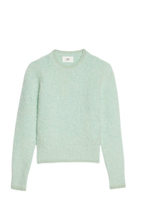 Pull brossé à col rond en laine - Pale Green