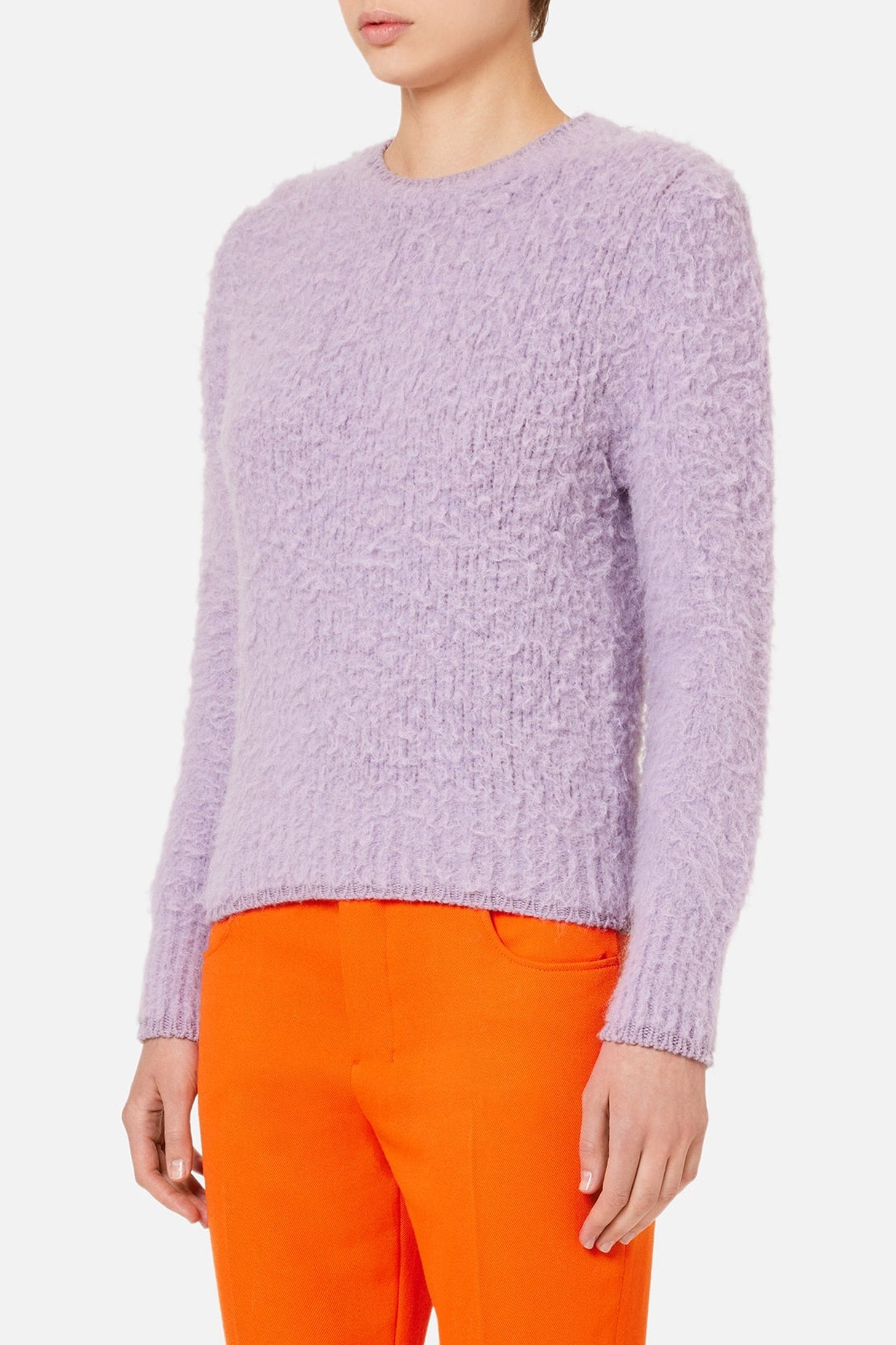 Pull brossé à col rond en laine - Parma